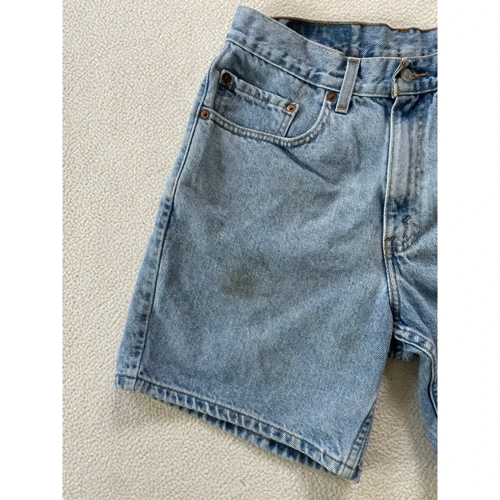 90s Levi's Mens 32 Relaxed Fit Shorts Light Wash Denim 550 Cotton Jorts Stains
